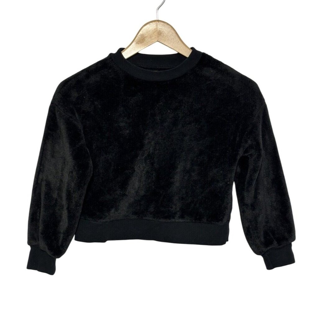 Wonder Nation Black Faux Fur Sweater M (7-8) Kids